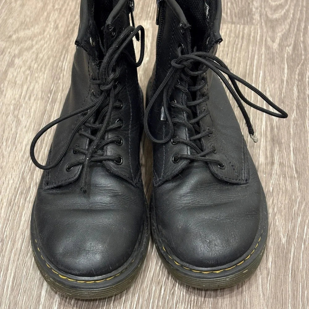 Dr. Martens Junior 1460 Softy T Black Leather Lace Up Combat Boots Unisex Kids 3